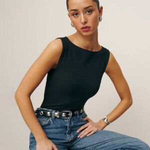 Reformation High Neck Dusk Knit Tank Top